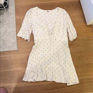 Free People Cream and Black Mini Dress